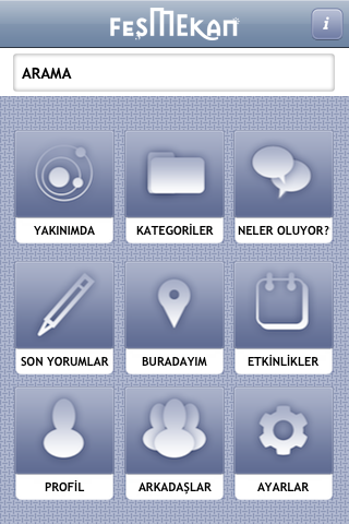 Venue guides or restaurant discovery iOS application interface