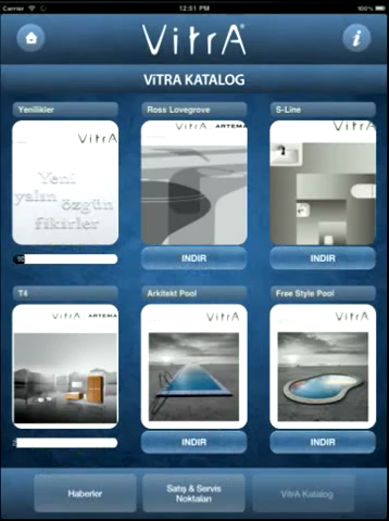 Manufacturer catalog iOS application interface