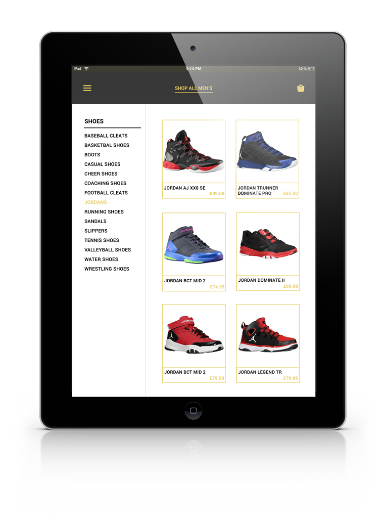 Shop application interface