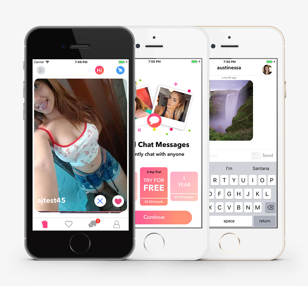 Social matching iOS application interface