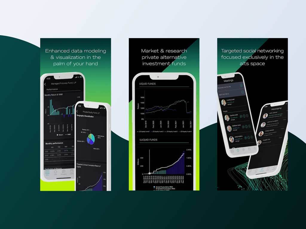 Investment social iOS application interface