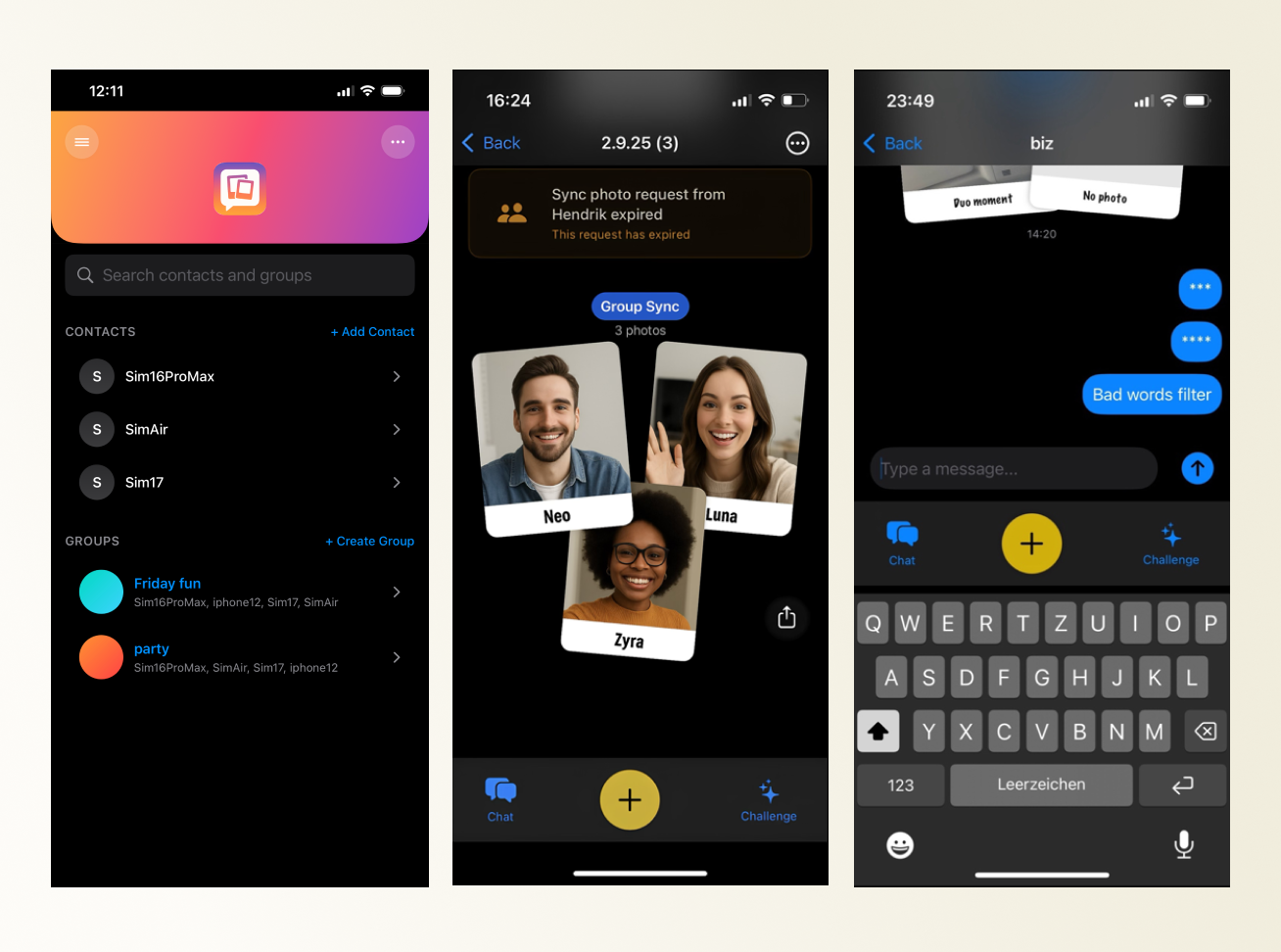 A real-time selfie app for emotion moments interface