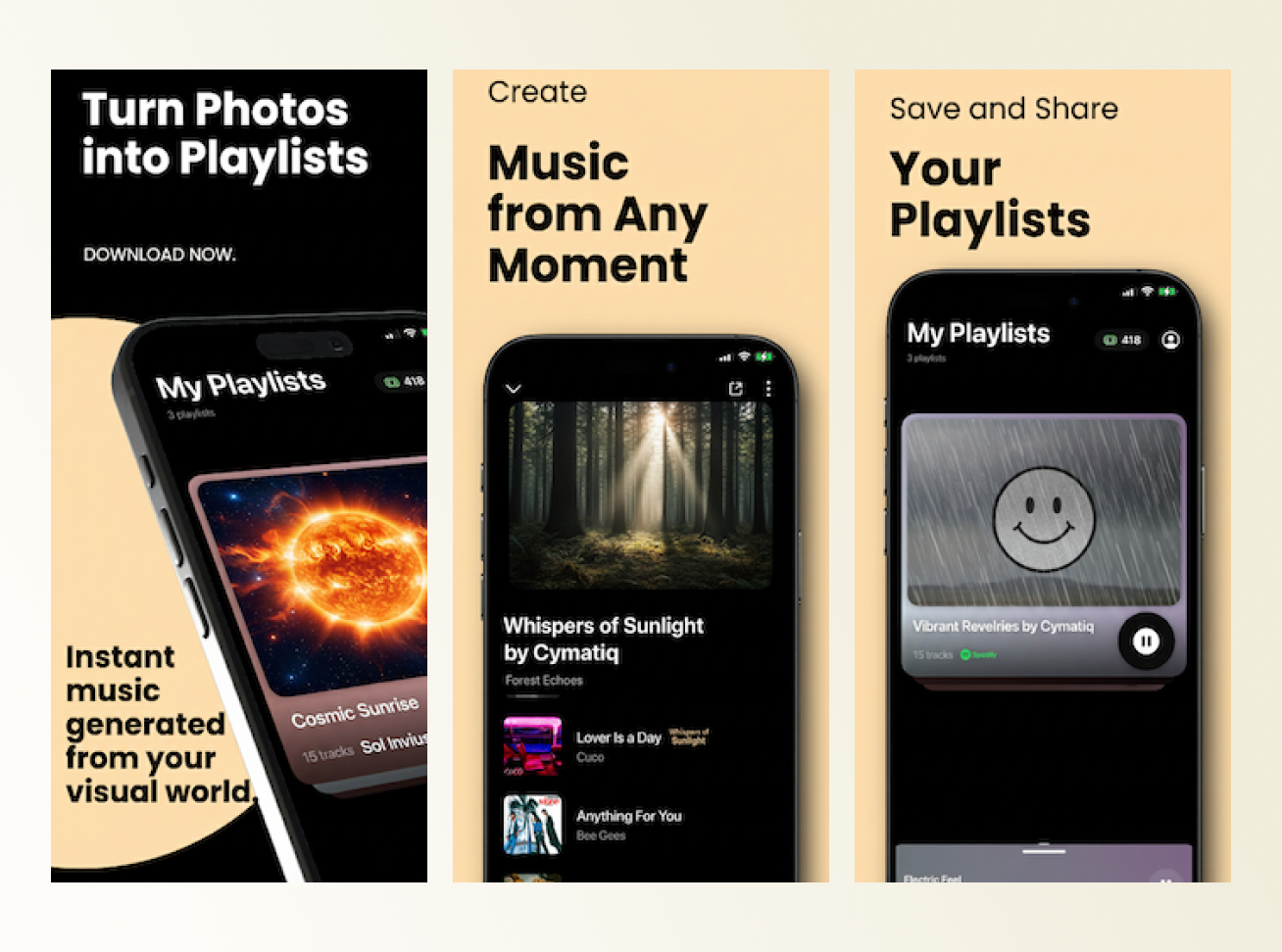 Playlist creation from photo using AI interface