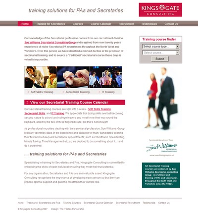 Business training & Consultancy Agency website interface