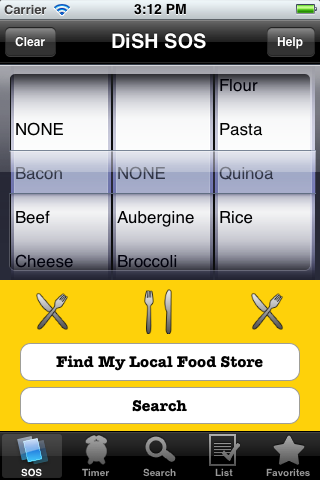 Food recipes iOS application interface