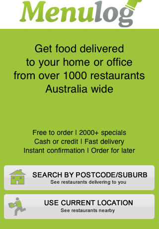 Home Delivery and Takeaway application interface