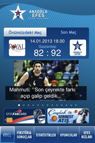 Anadolu Efes mobile application