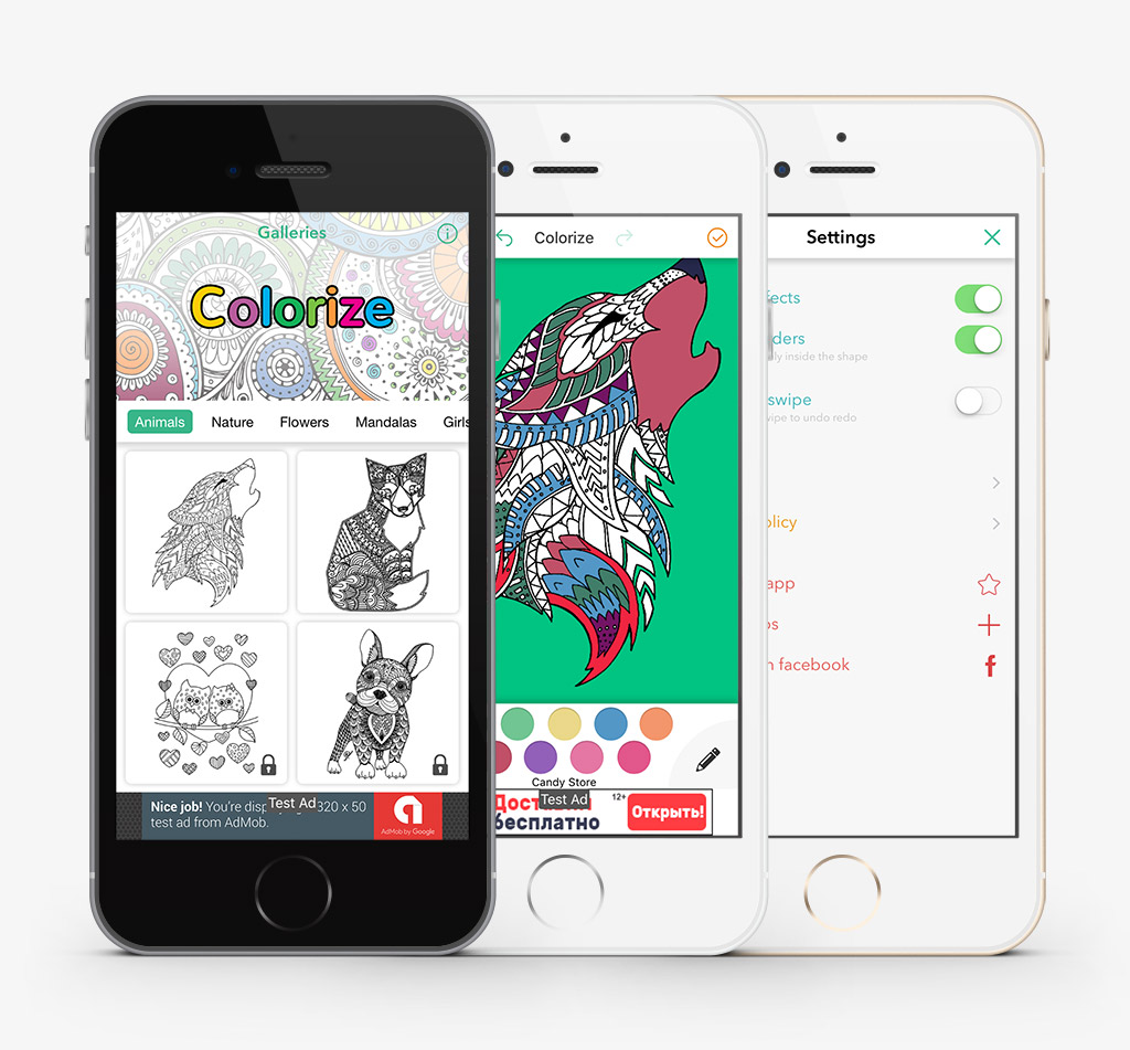 Coloring mobile application